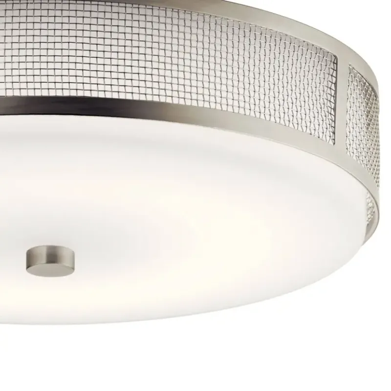 Contemporary Modern LED Flush Mount Ceiling Space Nickel/Satin Etched Opal