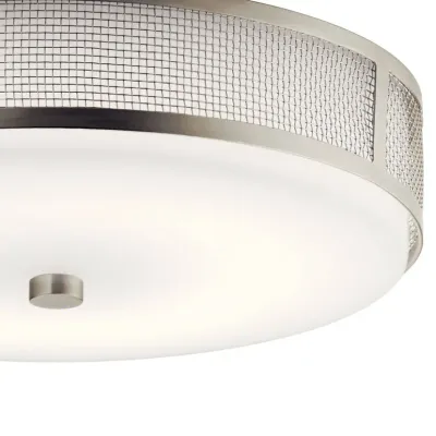 Contemporary Modern LED Flush Mount Ceiling Space Nickel/Satin Etched Opal