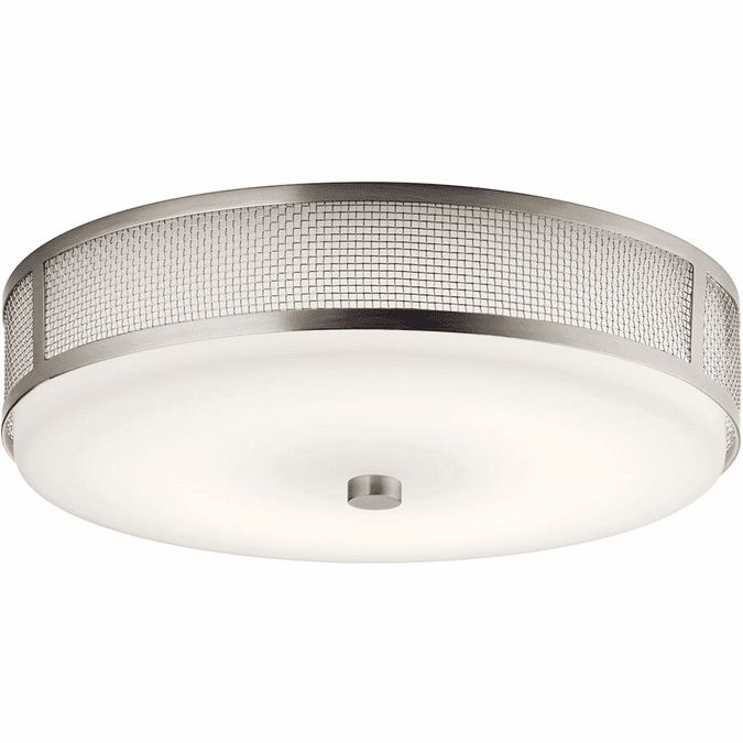 Contemporary Modern LED Flush Mount Ceiling Space Nickel/Satin Etched Opal