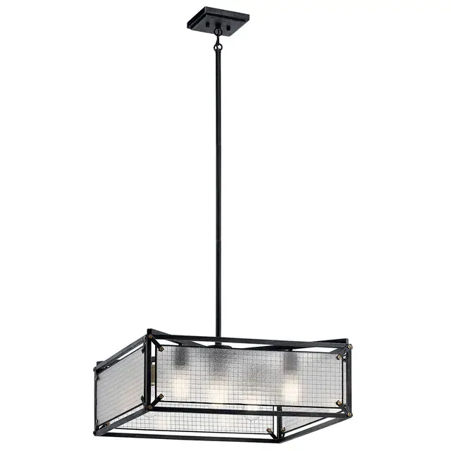 Restoration 5 Light Chandelier from Steel Collection in Black Finish