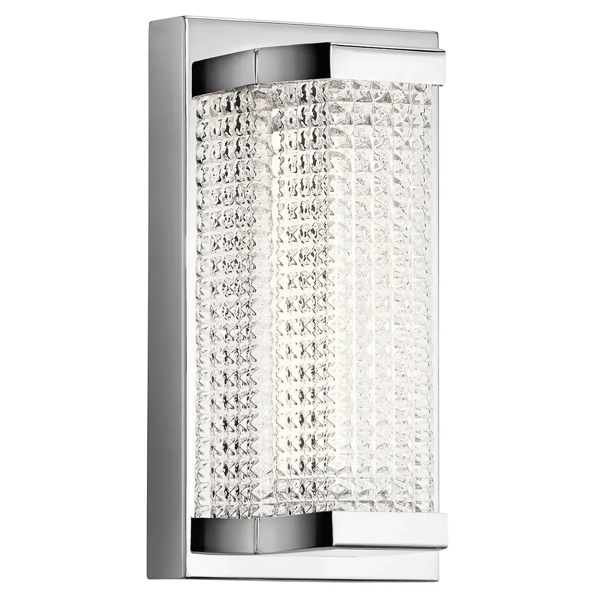 Ammiras Modern Glam 10&quot; LED Wall Sconce Chrome with Textured Glass