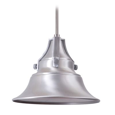 Union Industrial Light Indoor/Outdoor Pendant Satin Aluminum 12"