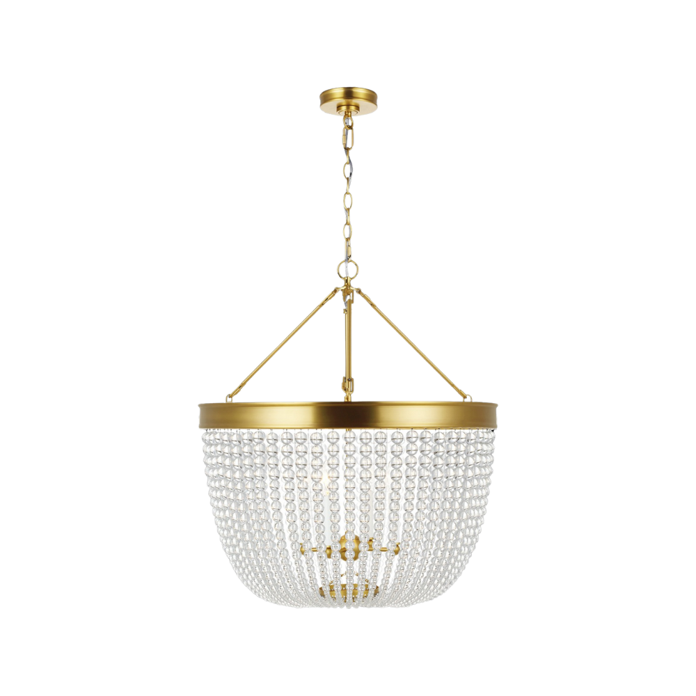 Summerhill 4-Light Modern Crystal Pendant Burnished Brass by Chapman &amp; Myers