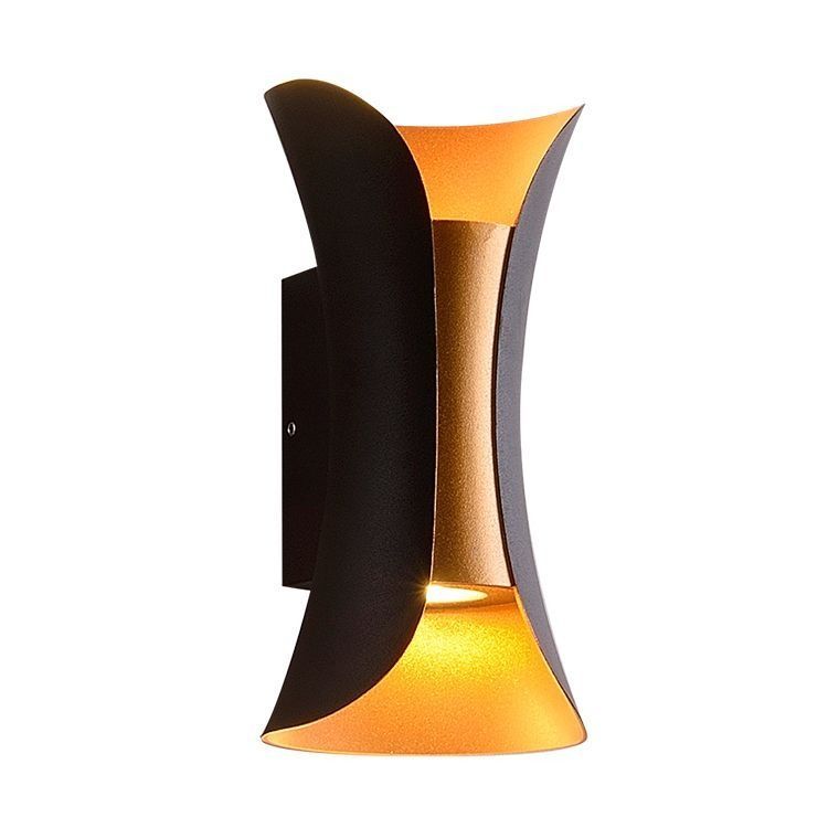 Architectural Indoor/Outdoor Wall Light LED 3000k Black and Gold Finish