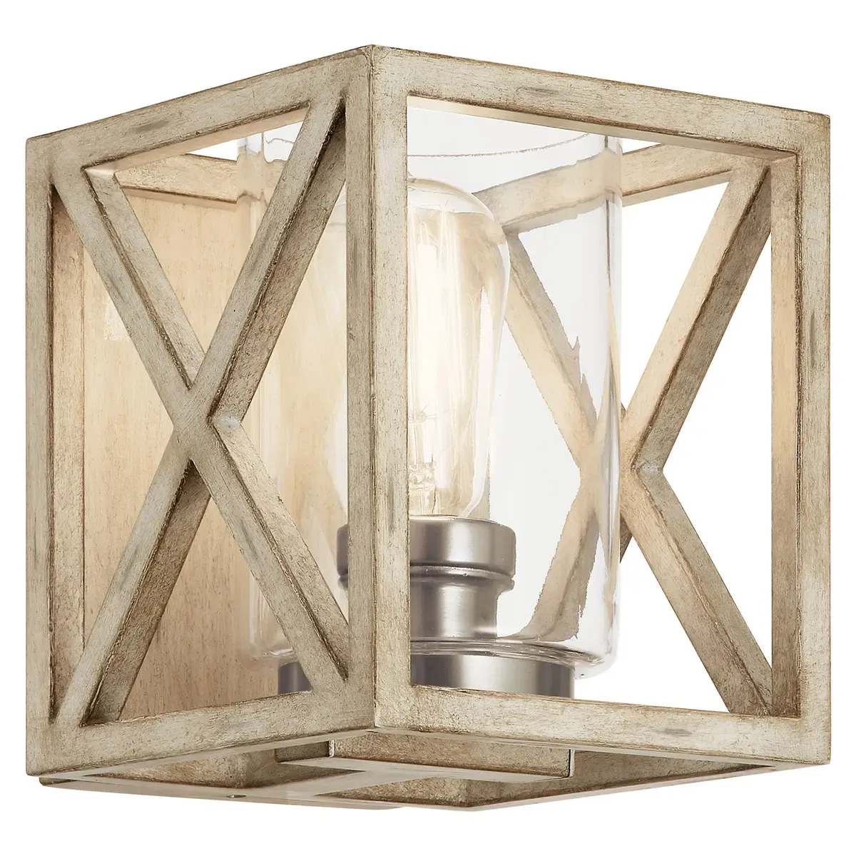 Moorgate 1-Light Wall Sconce Distressed Antique White