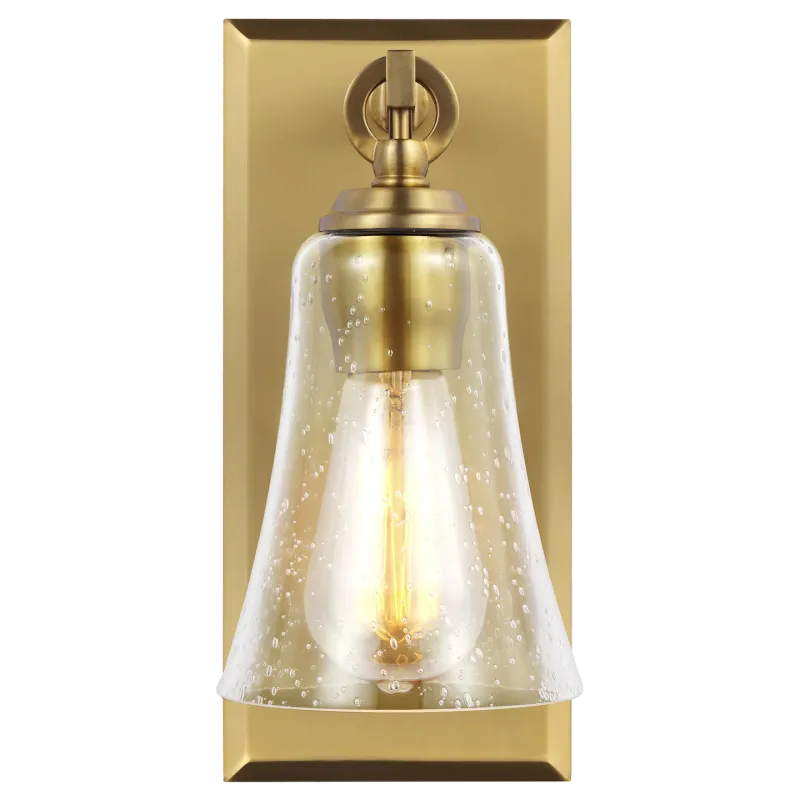 Designer Collection Monterro 1-Light Wall Chrome with Burnished Brass/Clear Seeded Glass