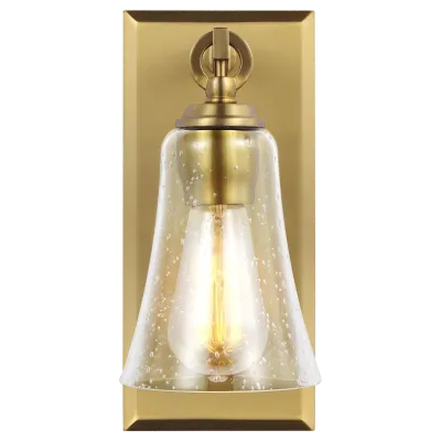 Designer Collection Monterro 1-Light Wall Chrome with Burnished Brass/Clear Seeded Glass