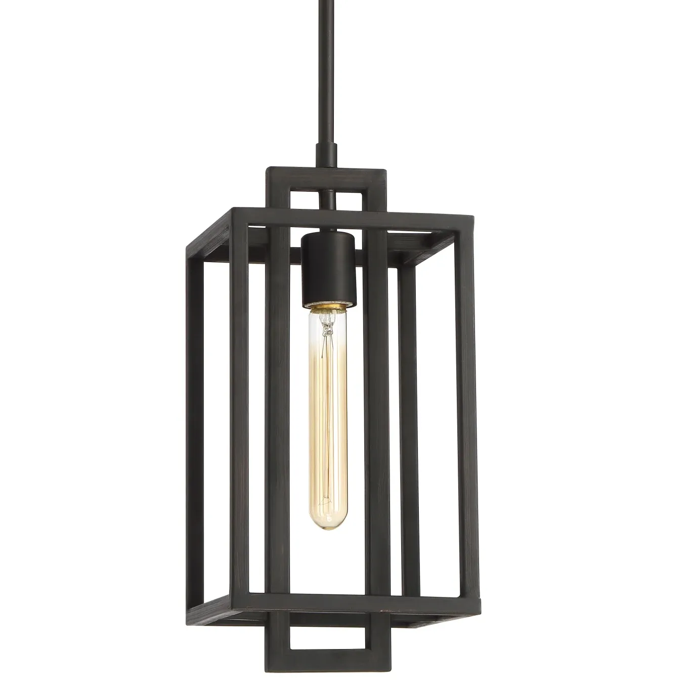 Cubic 1-Light Pendant Aged Bronze