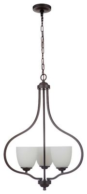 Serene 3-Light Pendant Espresso - White Frosted Glass Serene 3-Light Pendant Espresso - White Frosted Glass