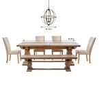 Calhoun 3-Light Weathered Gray Rustic Farmhouse Hanging Globe Candlestick Chandelier with Distressed Oak Finish Accents
