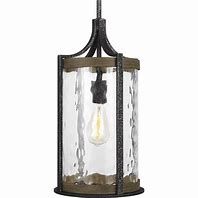 Studio Collection Angelo 1-Light Pendant Modern Distressed Weathered Oak with Slate Grey Metal