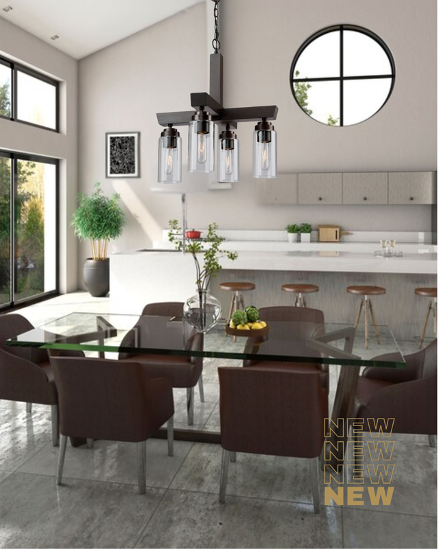Rustic Chic Home Glow 4-Light Chandelier Brunito Bronze