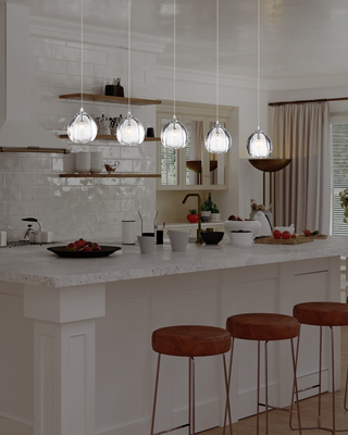 Lucido 32 Lucido 32" Linear 5-Light Chandelier Cast Glass/Chrome