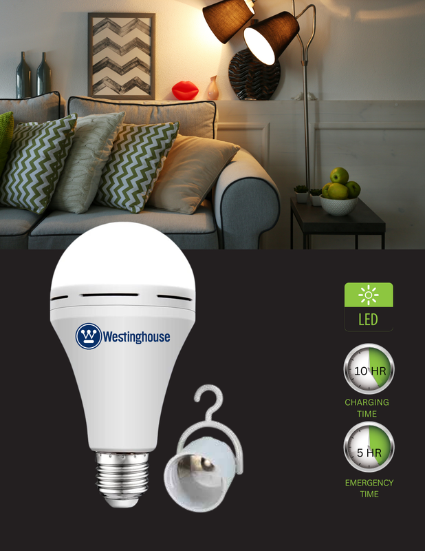 Westinghouse 7W A19 Rechargeable LED Light Bulb / Household Power Failure Emergency Light Bulb 6500K