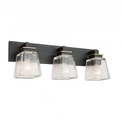 Eastwood 3-Light Bathroom Vanity Black and Brass Eastwood 3-Light Bathroom Vanity Black and Brass