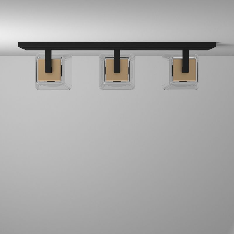 Eastwood 3-Light Bathroom Vanity Black and Brass
