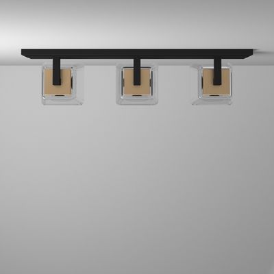 Eastwood 3-Light Bathroom Vanity Black and Brass