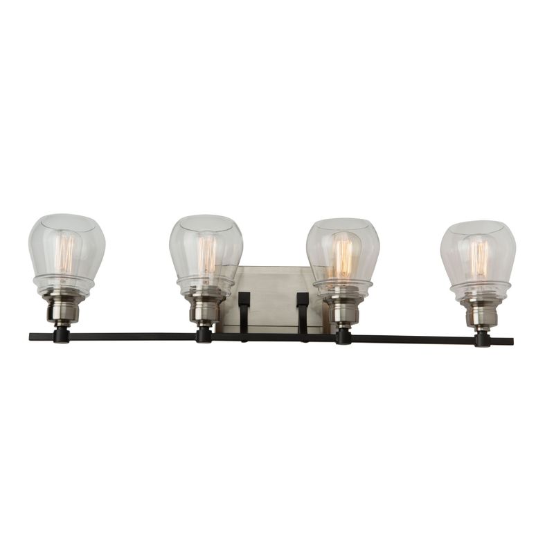 Nelson 4-Light Wall Fixture Black and Brushed Nickel