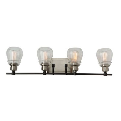 Nelson 4-Light Wall Fixture Black and Brushed Nickel Nelson 4-Light Wall Fixture Black and Brushed Nickel
