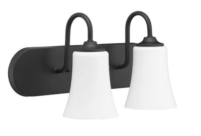 Gwyneth 2-Light Wall Fixture Flat Black Gwyneth 2-Light Wall Fixture Flat Black