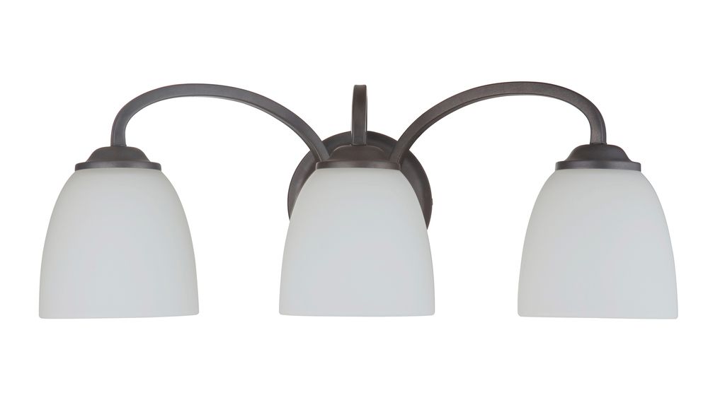 Serene 3-Light Bathroom Vanity Espresso with Seedy Glass Shades