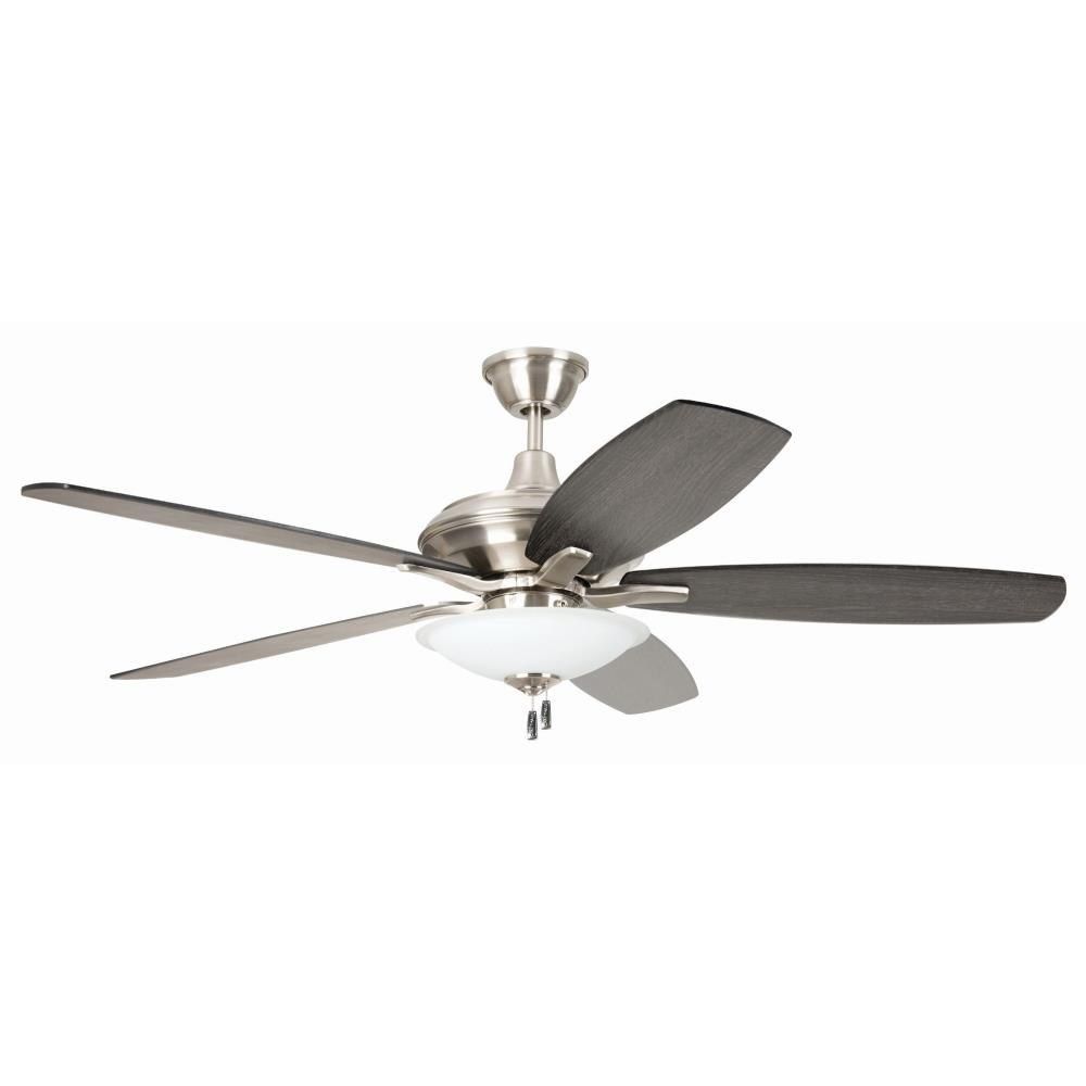 Jamison 52&quot; LED Ceiling Fan Brushed Nickel with Flat Black Blades