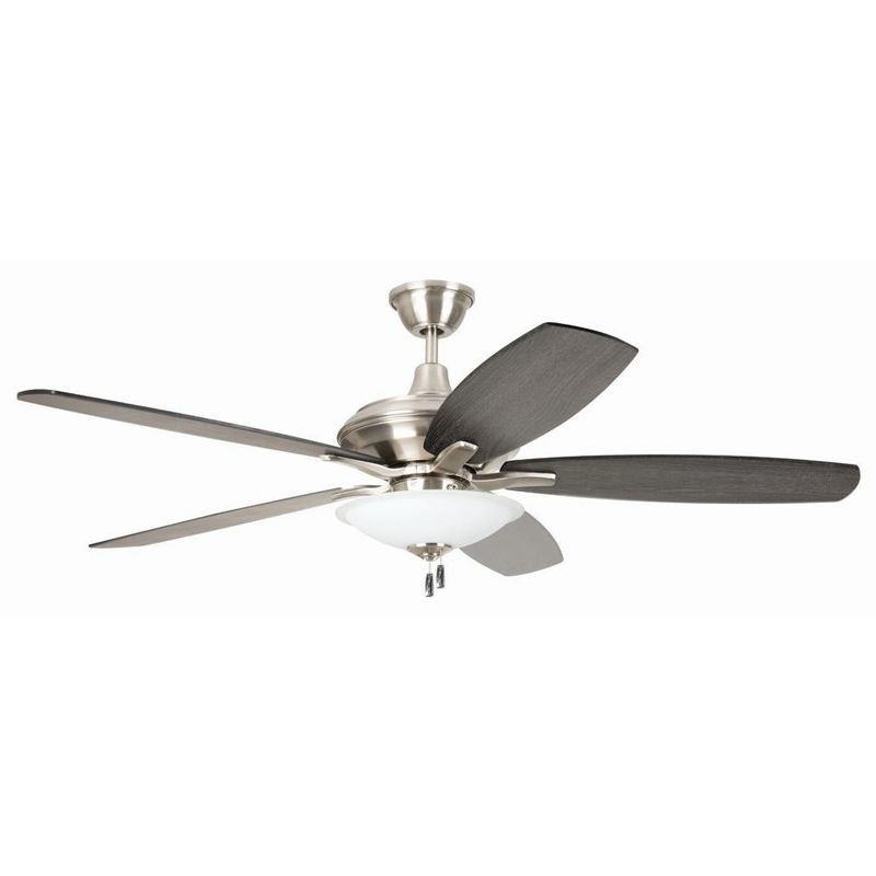Jamison 52" LED Ceiling Fan Brushed Nickel with Flat Black Blades