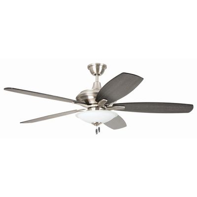 Jamison 52&quot; LED Ceiling Fan Brushed Nickel with Flat Black Blades