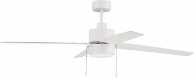 Terie 52&quot; LED Ceiling Fan White with Reversible White/Washed Oak Blades