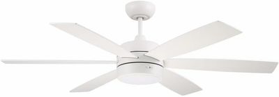Trevor 52-Inches White with White Blades Integrated LED Fixture Indoor/Outdoor