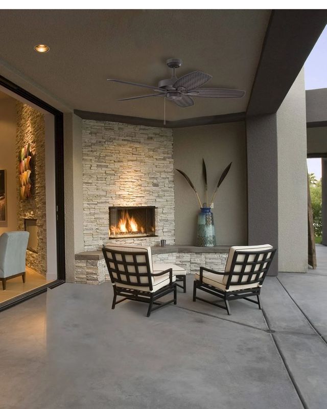 Retreat 52" 3 Speed, Reversible, Indoor/Outdoor Wet Rated Ceiling Fan in Brown Finish with Custom ABS Woven Outdoor Brown Blades