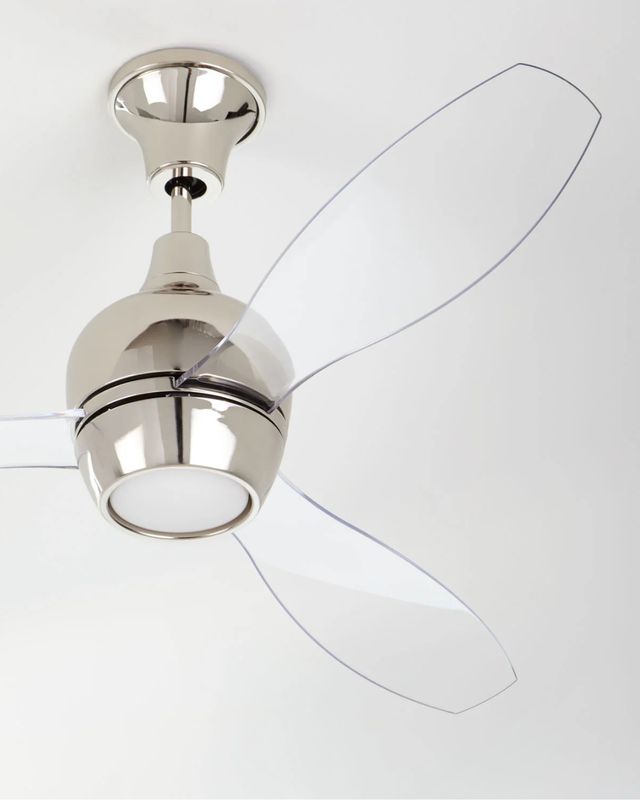 Bordeaux 52" LED Ceiling Fan Polished Nickel with Clear Acrylic Blades