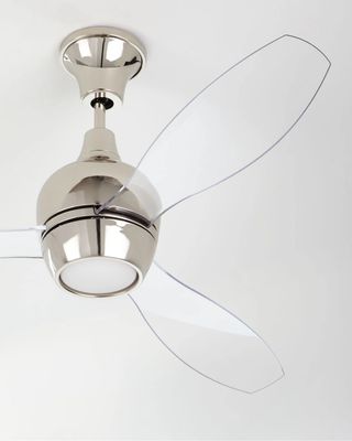 Bordeaux 52" LED Ceiling Fan Polished Nickel with Clear Acrylic Blades