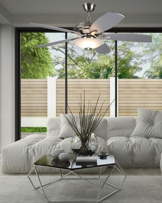 Jamison 52" LED Ceiling Fan Brushed Nickel with Flat Black Blades