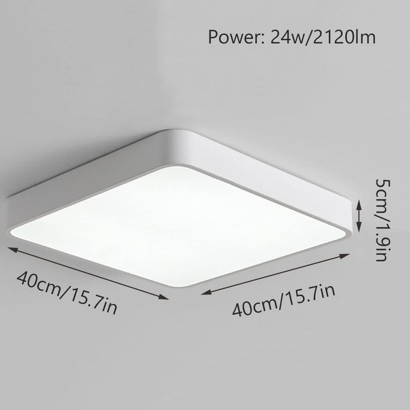 Ultra Thin Panel Modern Flush Moun  Large Square 40W LED 3CCT White