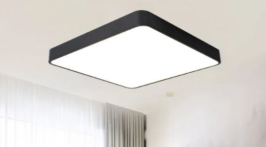 Ultra Thin Panel Modern Flush Mount Large Square 40W LED 3CCT Black