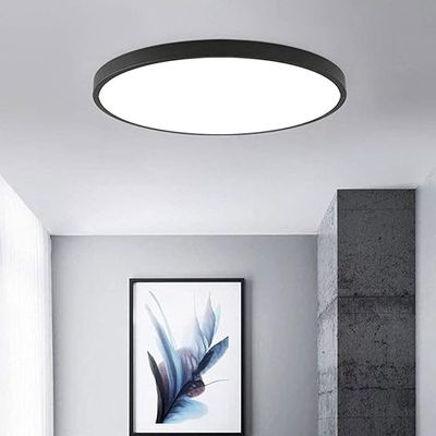 Slim Panel Ultra Modern Flush Mount Large Round 40W LED 3CCT Black