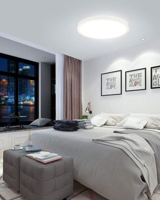 Slim Panel Ultra Modern Flush Mount Large Round 40W LED 3CCT White