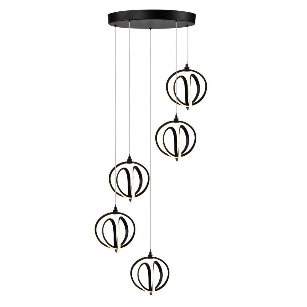 Contemporary Rose 5-Light LED Pendant Black