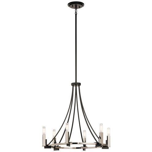 Bensimone 6-Light Chandelier Black with Polished Nickel