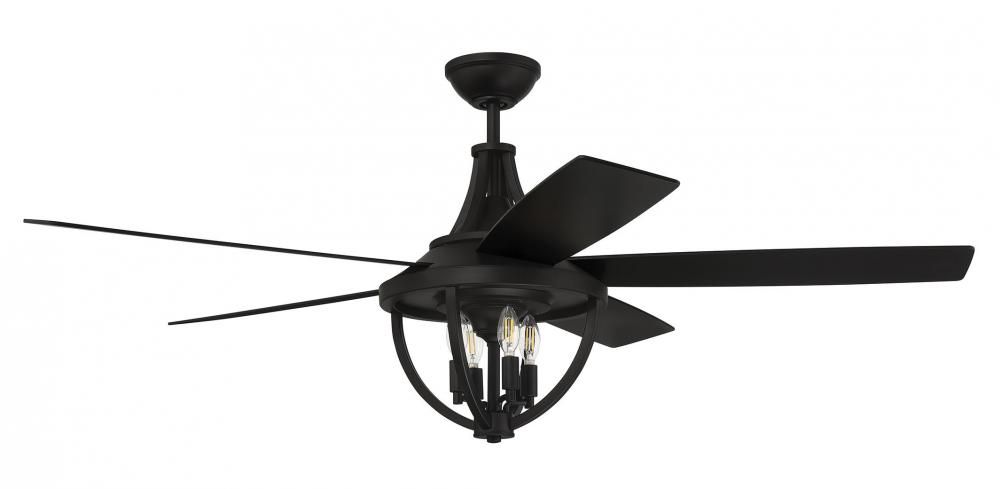 Nash 56&quot; Indoor/Outdoor Ceiling Fan Flat Black with Flat Black/Greywood CFM5655