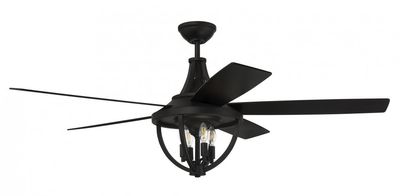 Nash 56 Nash 56" Indoor/Outdoor Ceiling Fan Flat Black with Flat Black/Greywood CFM5655
