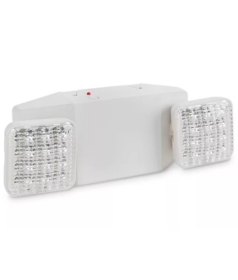 Compact Adjustable Dual Head LED Emergency Light White 120-277V