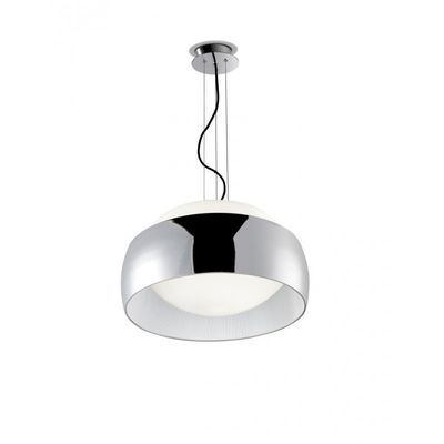 Contemporary Balloons 1 Light Ceiling Pendant Chrome with Opal Glass Diffuser