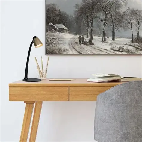 LED Desk Lamp Black and Champagne