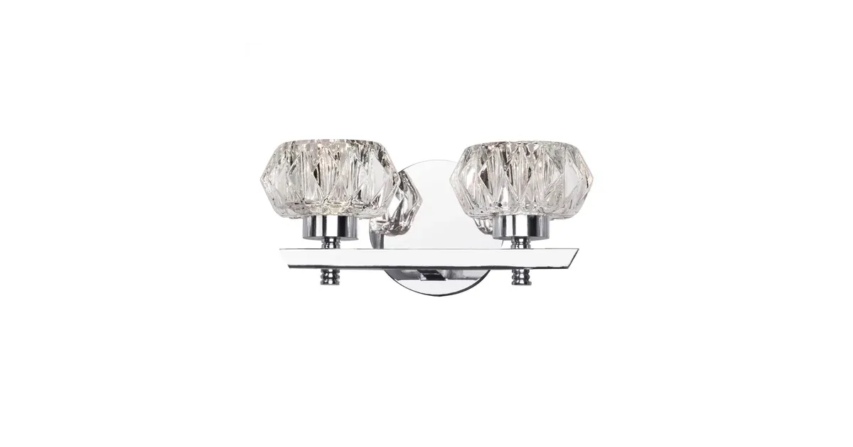 Glam Modern Basin 2-Light LED Vanity Chrome