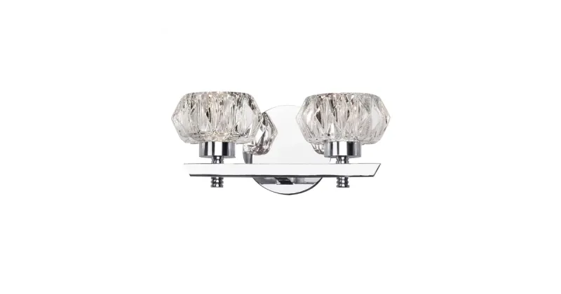 Glam Modern Basin 2-Light LED Vanity Chrome