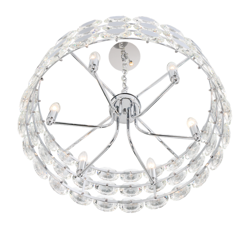 Perrene 6-Light Chandelier Chrome