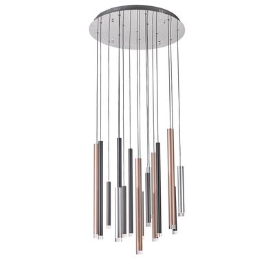 Galiano 15-Light LED Chandelier Black, Copper & Satin Aluminum Galiano 15-Light LED Chandelier Black, Copper & Satin Aluminum