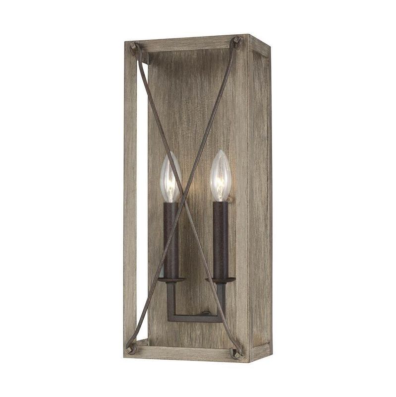 Thornwood 2-Light Wall Sconce Washed Pine